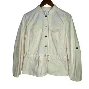 White House Black Market Lightweight Denim Jacket‎ Peach Sz 6